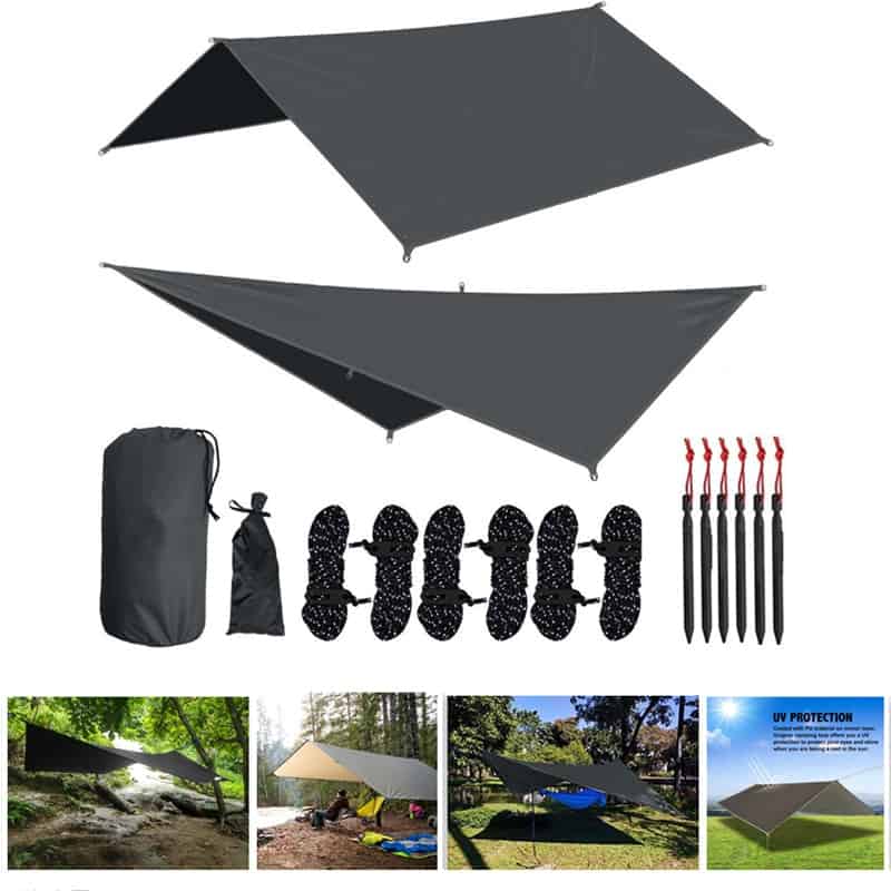 3M x 3M Ultralight Ripari Per Il Sole di Campeggio Impermeabile Tenda Tarp Tenda Amaca Pioggia Fly Campeggio Parasole