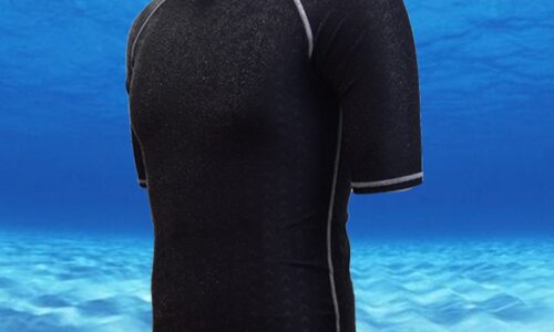 Muta da sub ad asciugatura rapida Surf costume da bagno da spiaggia uomo Rash guard manica corta costumi da bagno T-shirt nuoto uomo muta da Surf