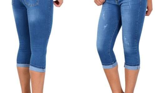 Pantaloni Cropped Plus Size Jeans Skinny a vita alta da donna a quattro colori estivi moda casual mamma indossare pantaloni a matita in Denim di grandi dimensioni