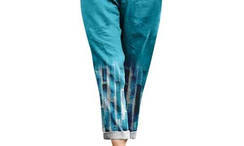 Pantaloni Harem in lino di cotone stampato moda estate 2022 per le donne pantaloni larghi Casual a vita alta al polpaccio Streetwear femminile